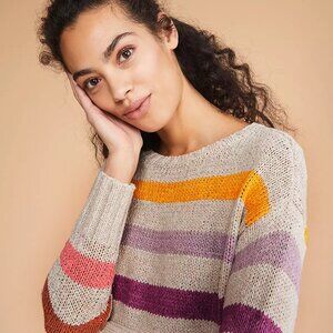 Lou & Grey Colorline Stripe Knit Sweater NWT XS